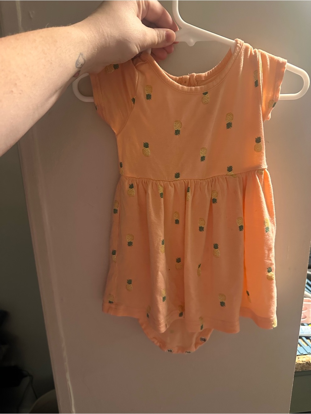 Carter's Peach Pineapple-Print Casual Dress